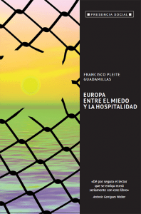 Presentación del libro "Europa: entre el miedo y la hospitalidad", de Francisco Pleite Guadamillas