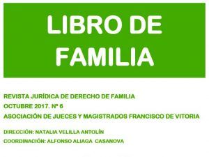 Libro de FAMILIA Octubre 2017