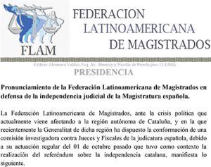 PRONUNCIAMIENTO A FAVOR DE LOS JUECES DE ESPAÑA