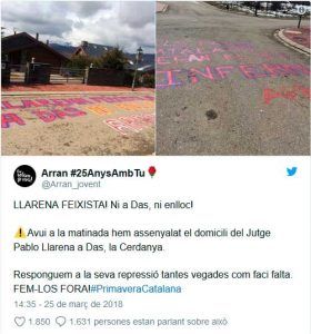 Tweets contra el juez Llarena