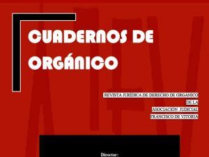 Cuadernos de DERECHO ORGÁNICO Enero 2019