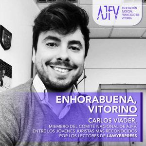 Carlos Viader, de AJFV, uno de los 35 mejores juristas jóvenes de España